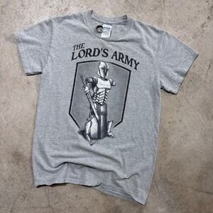 Vintage Y2K The Lord's Army T-Shirt Jesus‎ Tee Knight Armor Christian Tee Small